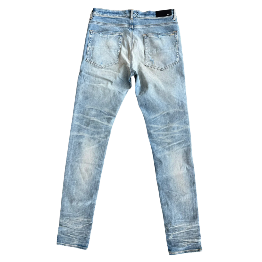 AMIRI 'PLAID BANDANA PATCH THRASHER' JEANS