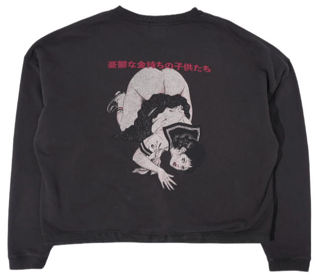ENFANTS RICHES DÉPRIMÉS 'BAD SCHOOL GIRL' BLACK CREWNECK