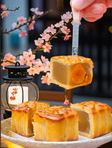 ≪期間限定≫ 蓮蓉蛋黄月餅 4個入 広式月餅 ハスの実卵黄 蓮蓉 蛋黄 鹹蛋(タンファン)月餅 中秋節 ハスの実卵黄月餅味入り 中元ギフト 中秋節の定番お菓子 330g