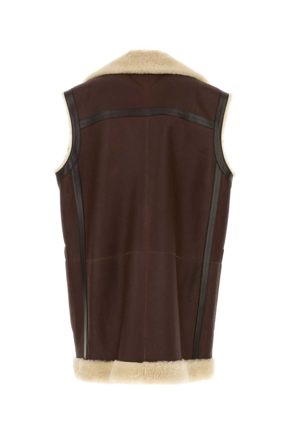 Bottega Veneta ボッテガベネタブラウンレザーベスト - Image 2