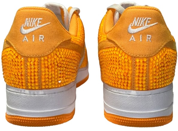 BOSSI 'ORANGE AND WHITE' RHINESTONE SNEAKERS