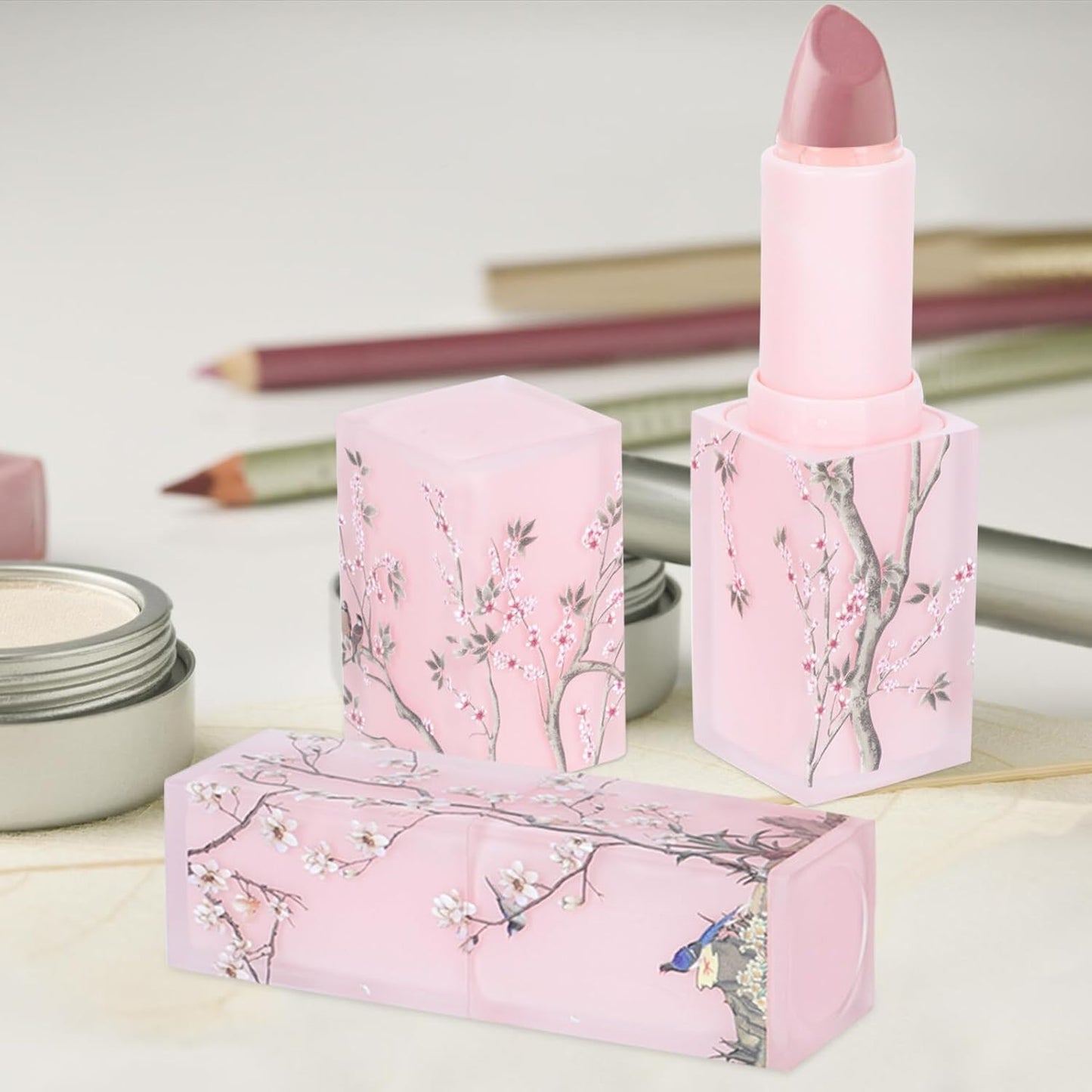 FRCOLOR Lipstick Tube Empty Lipstick Storage Container Lipstick DIY Tube Lipstick Bottle Lip Gloss Container Lipstick Lip Balm Tube Lipstick Handmade Lipstick Refill Container Set of 4 (Pink)