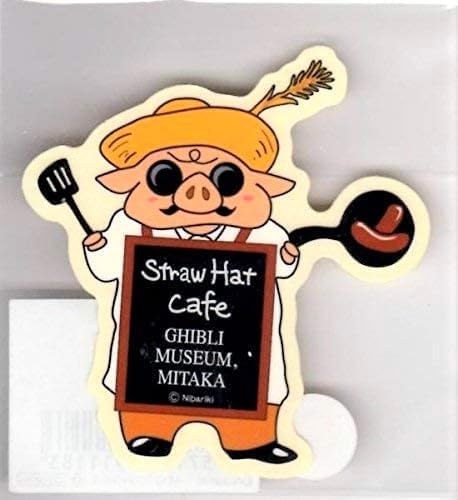 Ghibli Museum Exclusive Sticker, Polco Straw Hat Sign, Red Pig, Goods