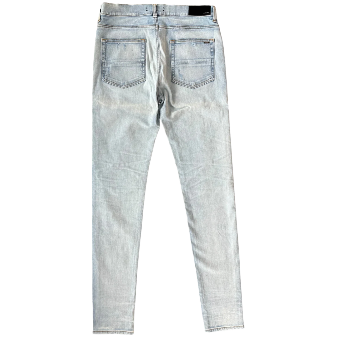 AMIRI 'LIGHT INDIGO CAMO PATCH MX1' JEANS