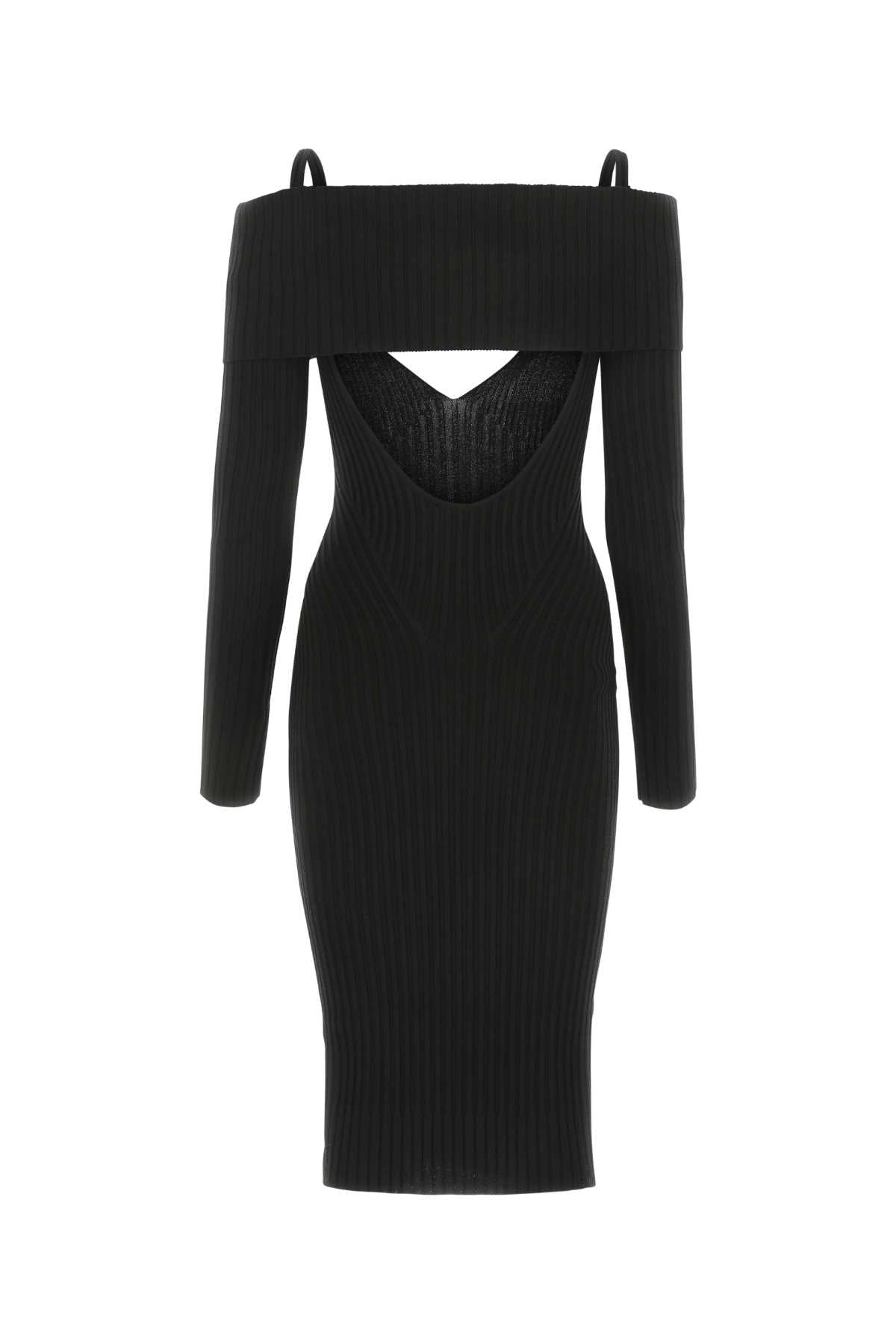 Andrea Adamo アンドレアアダモブラックストレッチビスコースブレンドドレス - Image 2