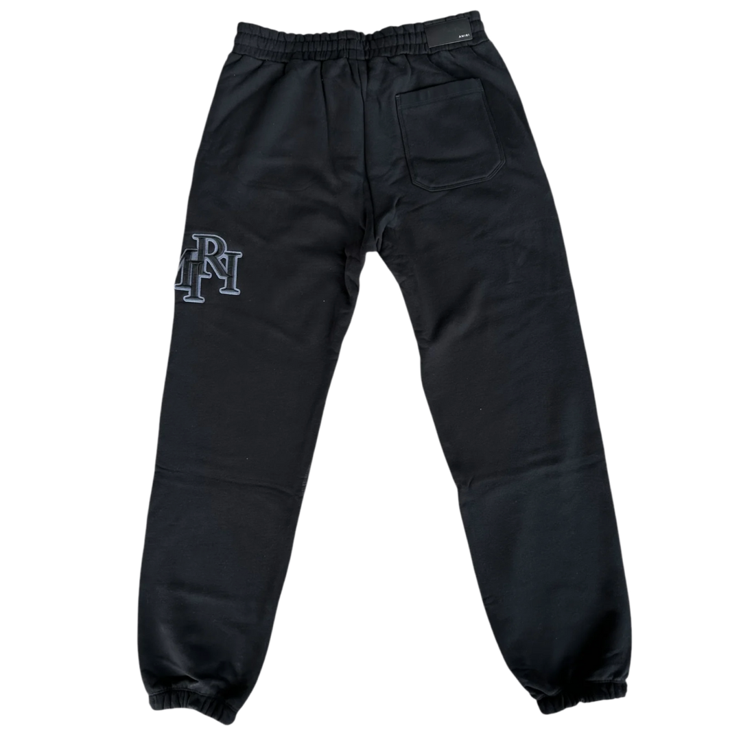 AMIRI 'STAGGERED LOGO' BLACK SWEATPANTS