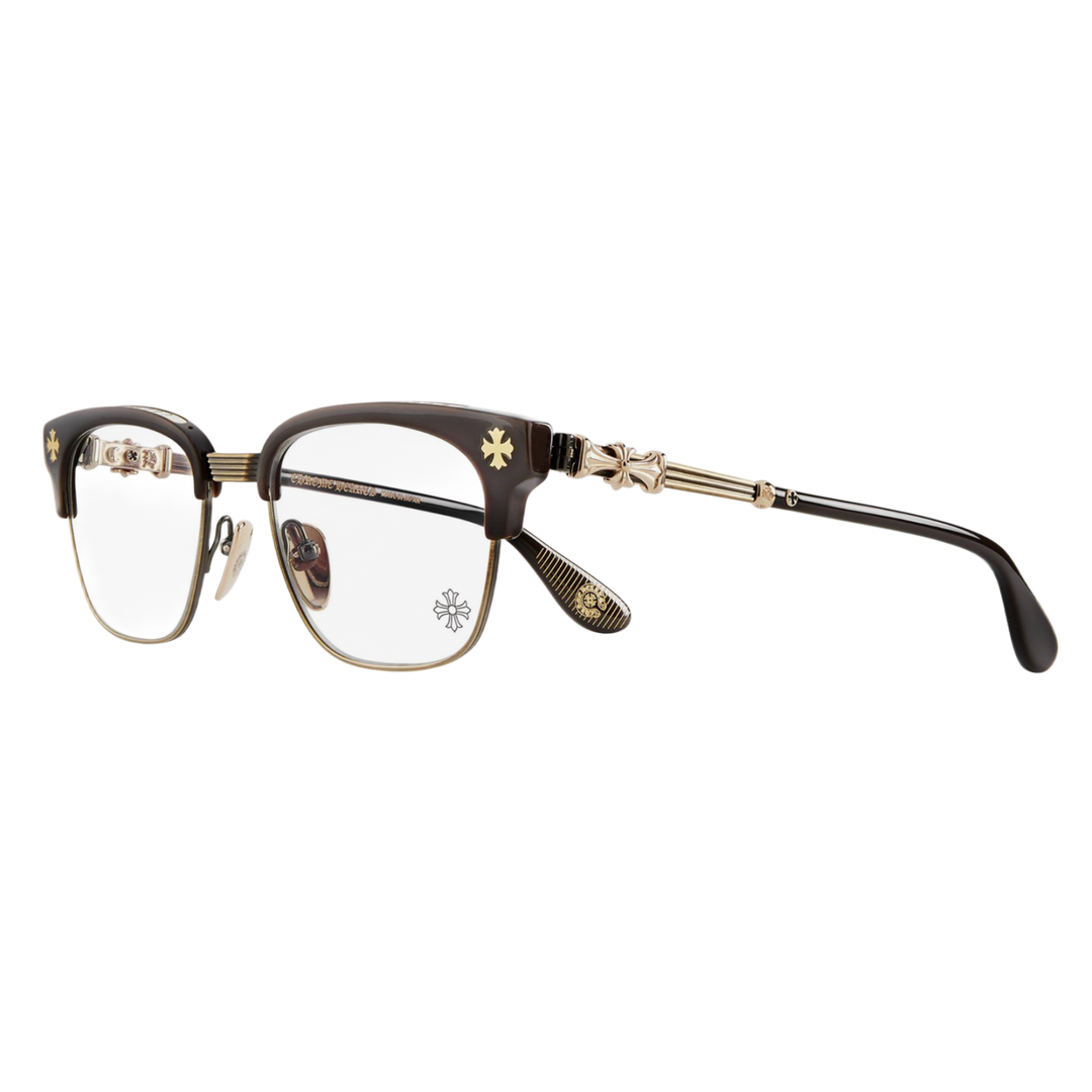 CHROME HEARTS 'BONENNOISSEUR II' BROWN/GOLD GLASSES