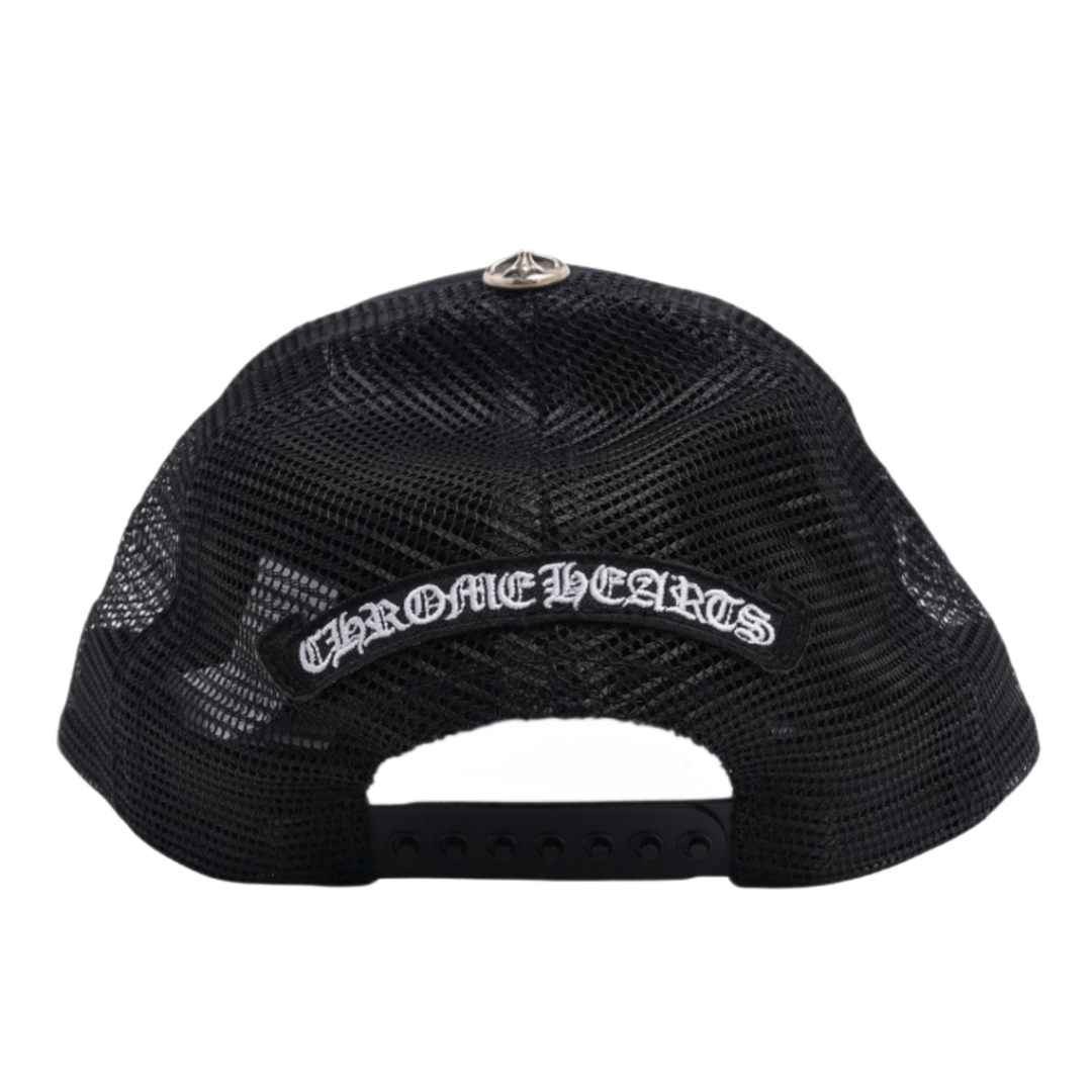 CHROME HEARTS 'PINK FUCK PATCH' BLACK TRUCKER HAT
