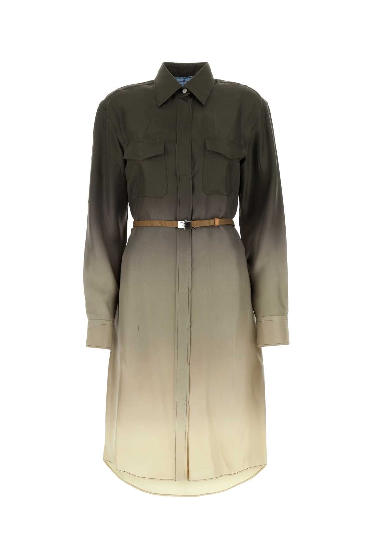 Prada プラダマルチカラーツイルシャツドレス - Image 2