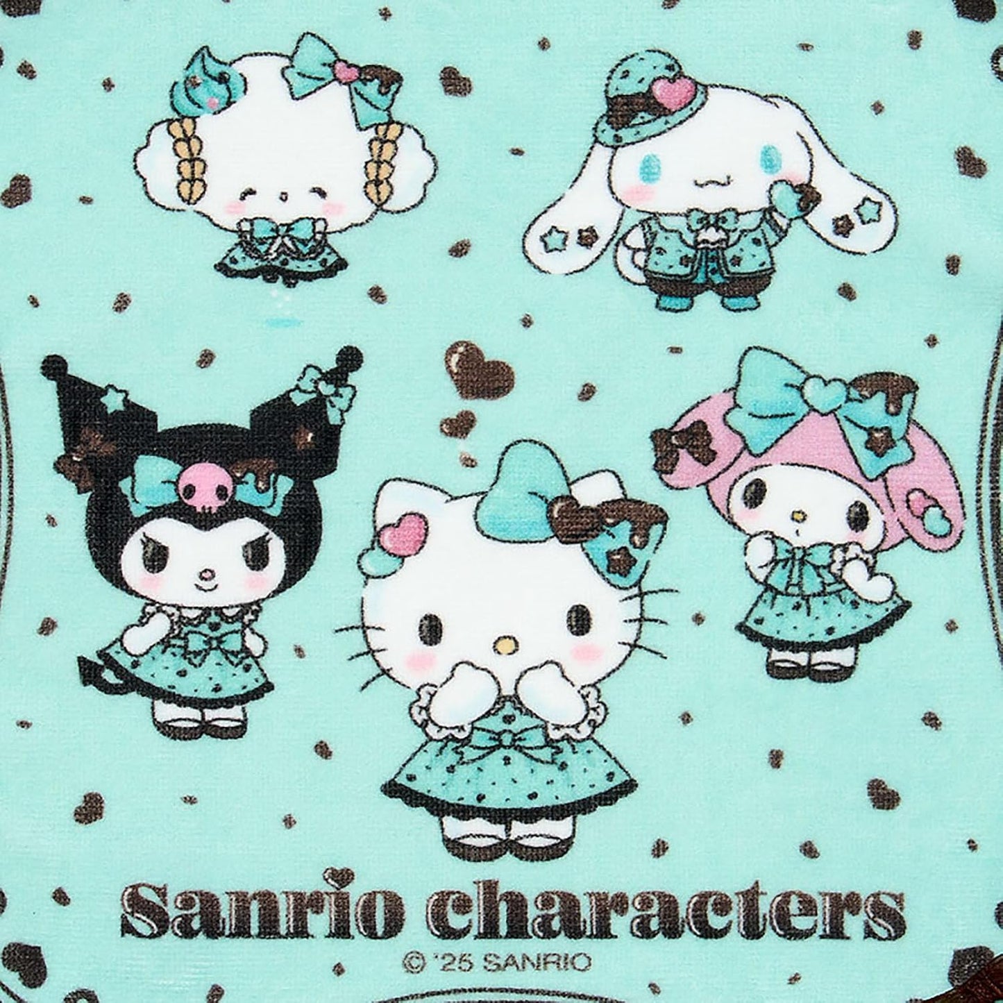 Sanrio 444626 Petite Towel (Chocolate Mint), Sanrio Characters, Body: 100% Cotton, Ruffle: 100% Polyester, Handkerchief