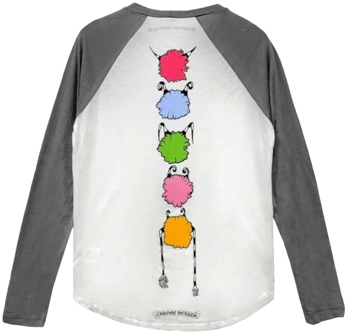 CHROME HEARTS MATTY BOY 'GRAFFITI' WHITE & GREY LONG SLEEVE T-SHIRT TEE