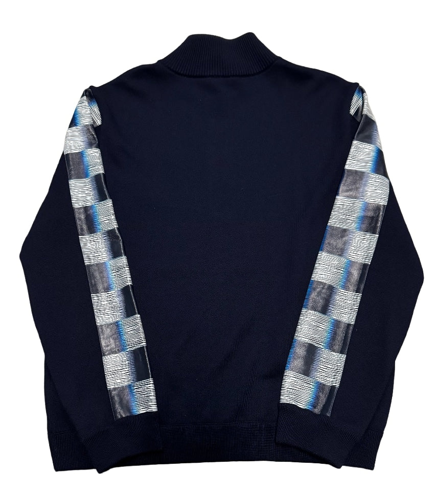 LOUIS VUITTON WOOL LEATHER-TRIMMED ZIP UP JACKET