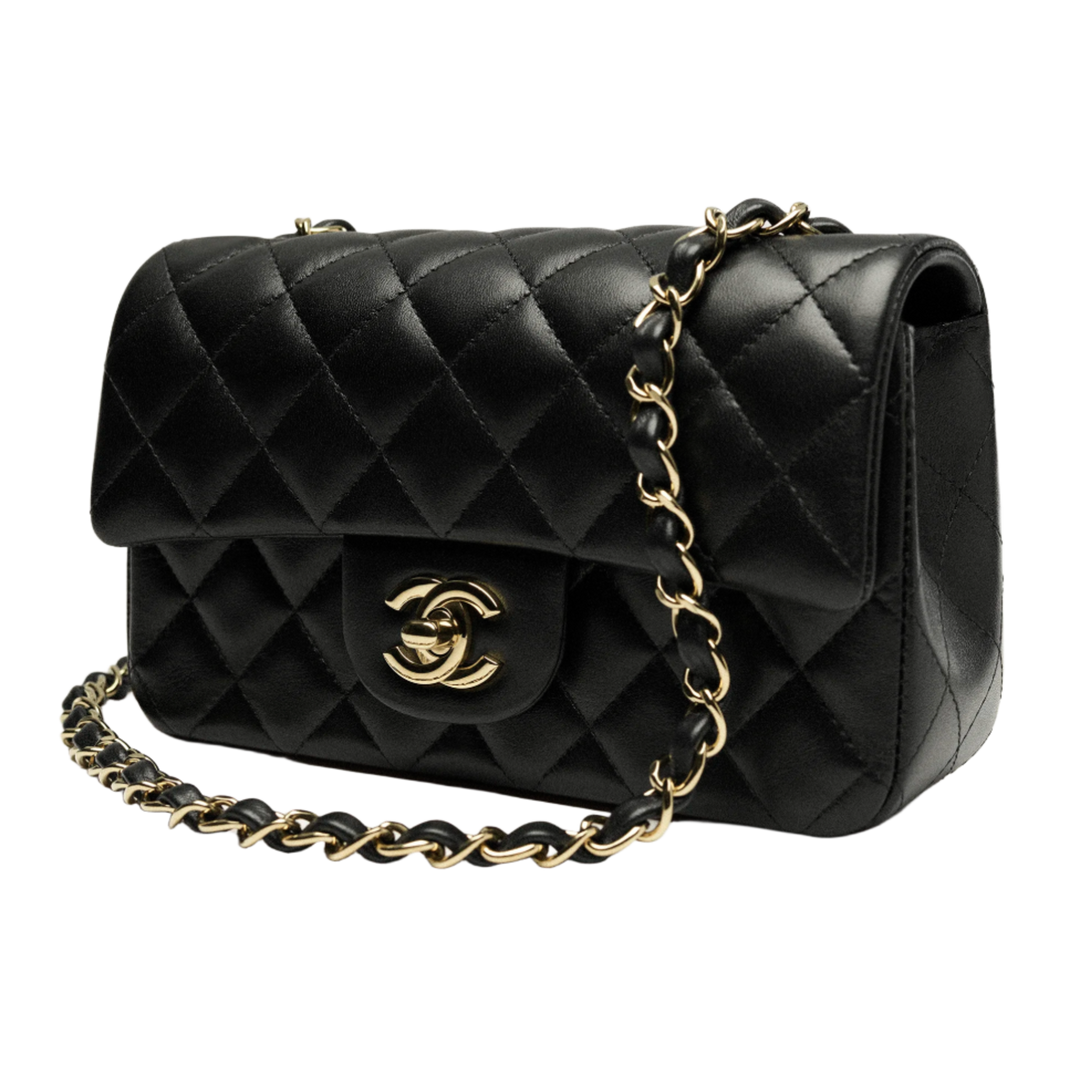 CHANEL 2026 'BLACK' LAMBSKIN QUILTED MINI CLASSIC HANDBAG