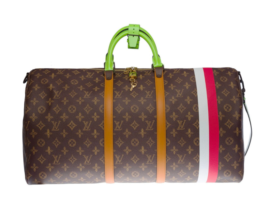 LOUIS VUITTON VIRGIL ABLOH 'MULTICOLOR' MONOGRAM L'OEIL COATED CANVAS KEEPALL 55 BANDOULIÈRE DUFFLE BAG