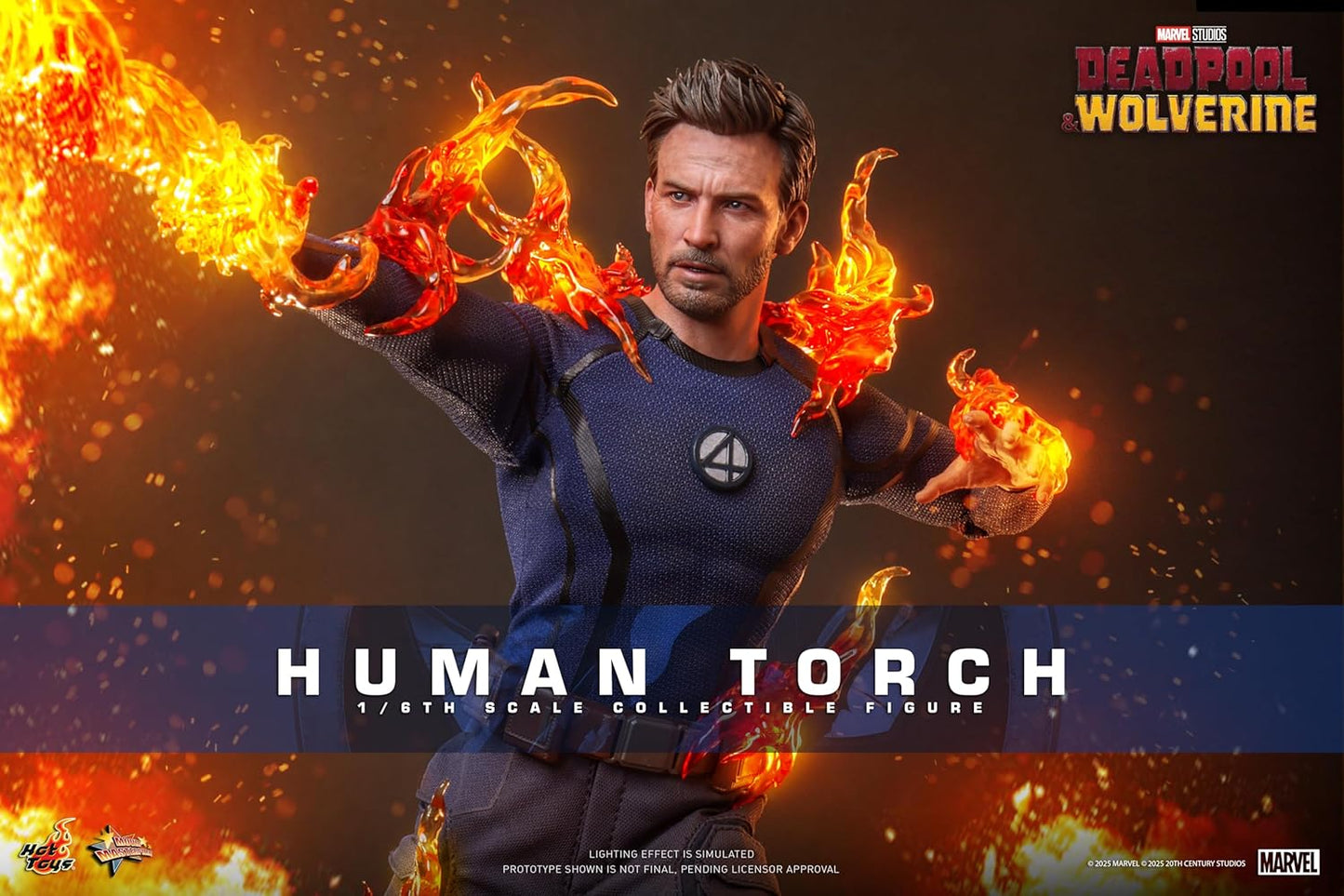 Movie Masterpiece Deadpool & Wolverine Human Torch 1/6 Scale Figure