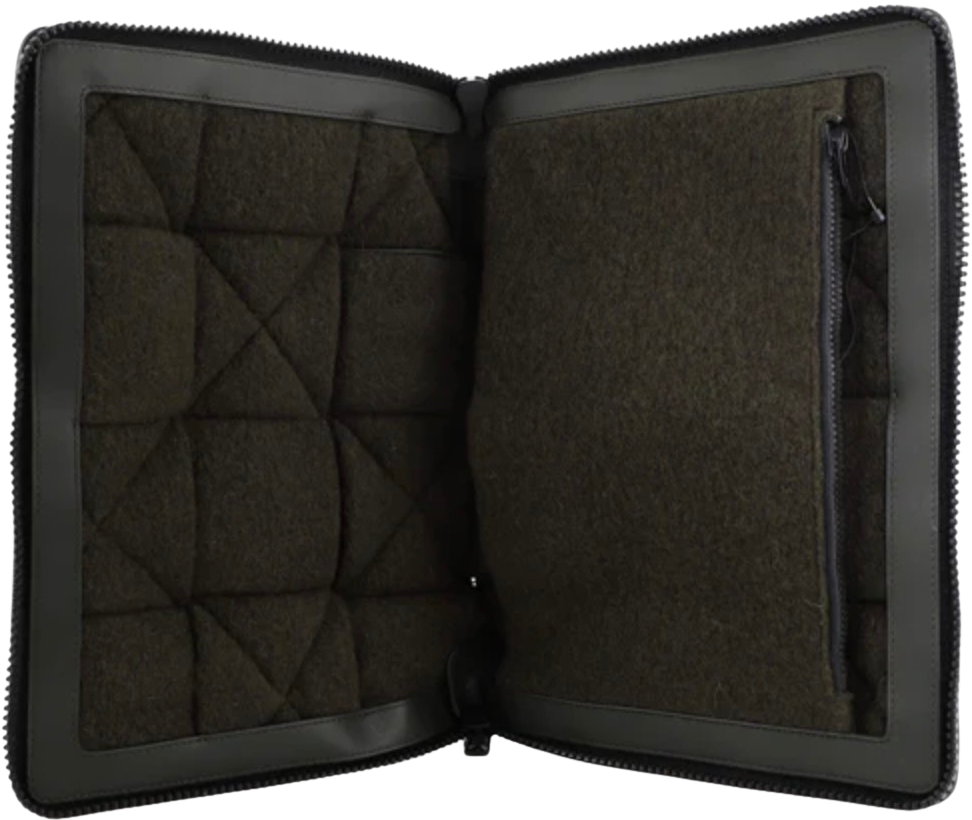 BOTTEGA VENETA 'OLIVE GREEN' PADDED INTRECCIATO LAPTOP POUCH