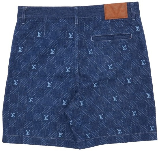 LOUIS VUITTON "DENIM' EMBROIDERED DAMIER SHORTS
