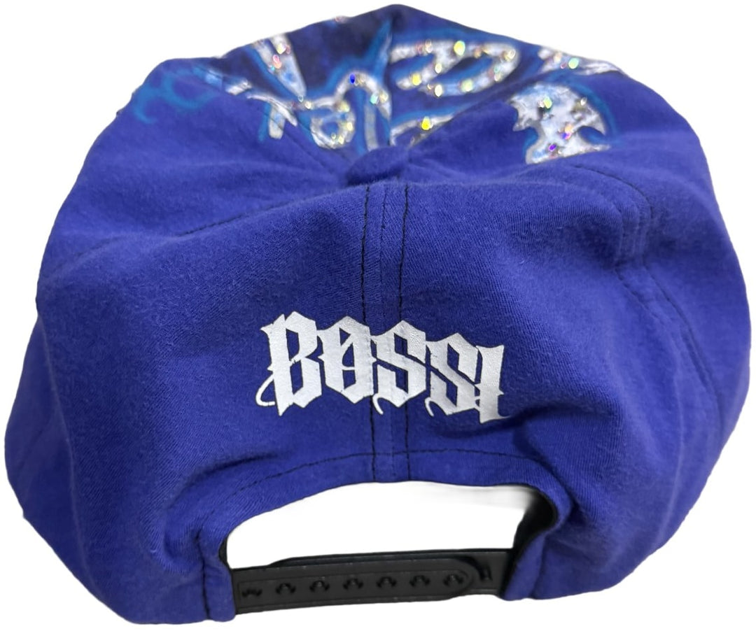 BOSSI 'PURPLE HARLEY DAVIDSON' RHINESTONE SNAPBACK HAT