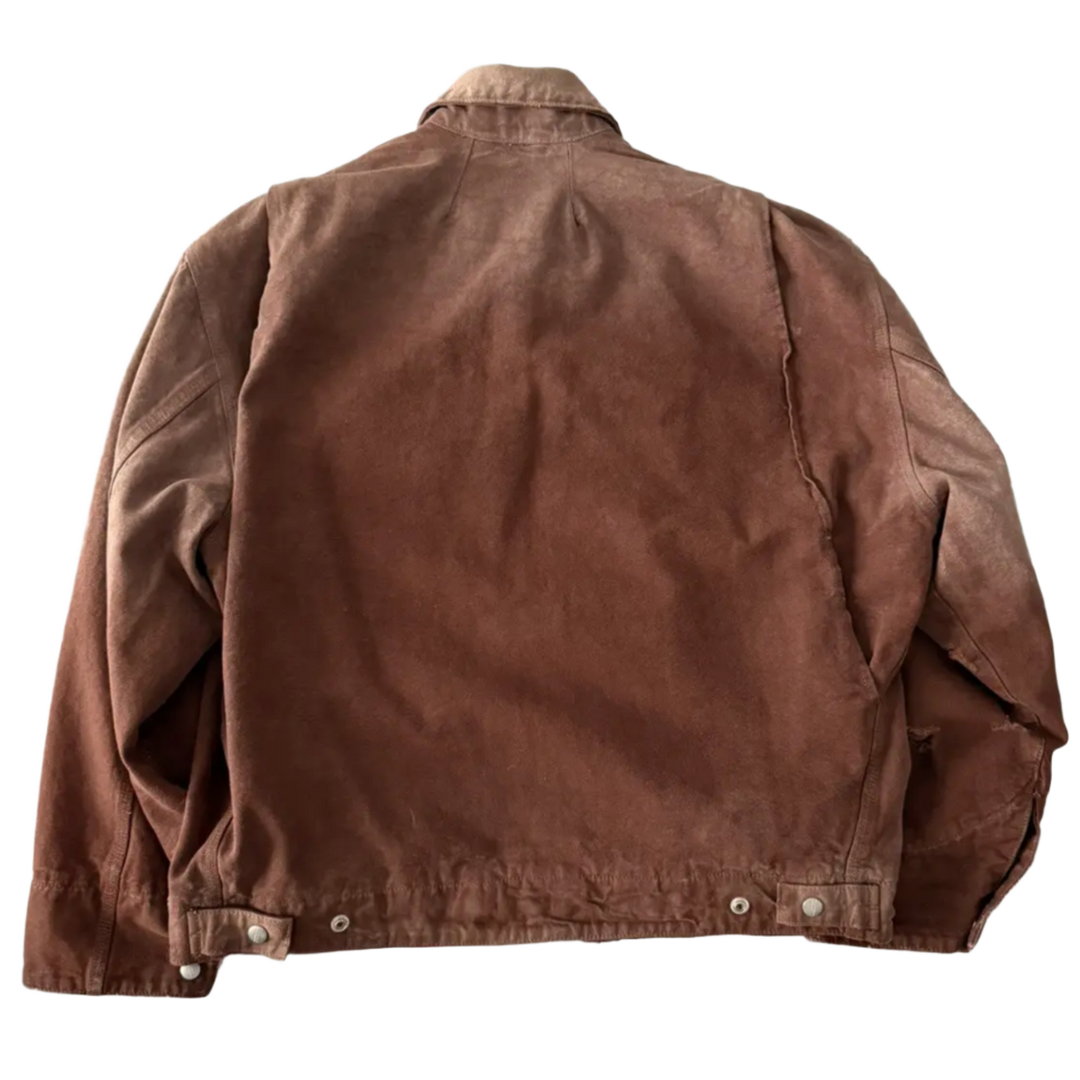 ENFANTS RICHES DÉPRIMÉS 'LOGO' BROWN WORKWEAR ZIP UP JACKET
