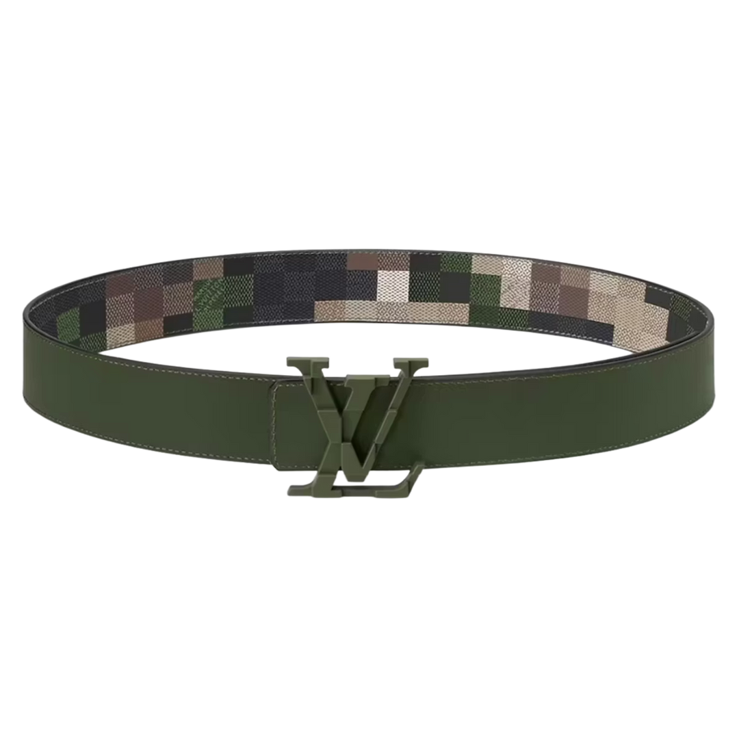 LOUIS VUITTON 'LV MEGA PIXEL 40MM' REVERSIBLE GREEN BELT