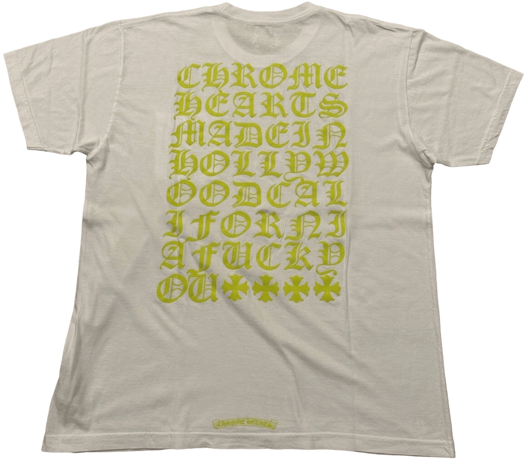 CHROME HEARTS 'HIGHLIGHT EYE CHART' WHITE TEE