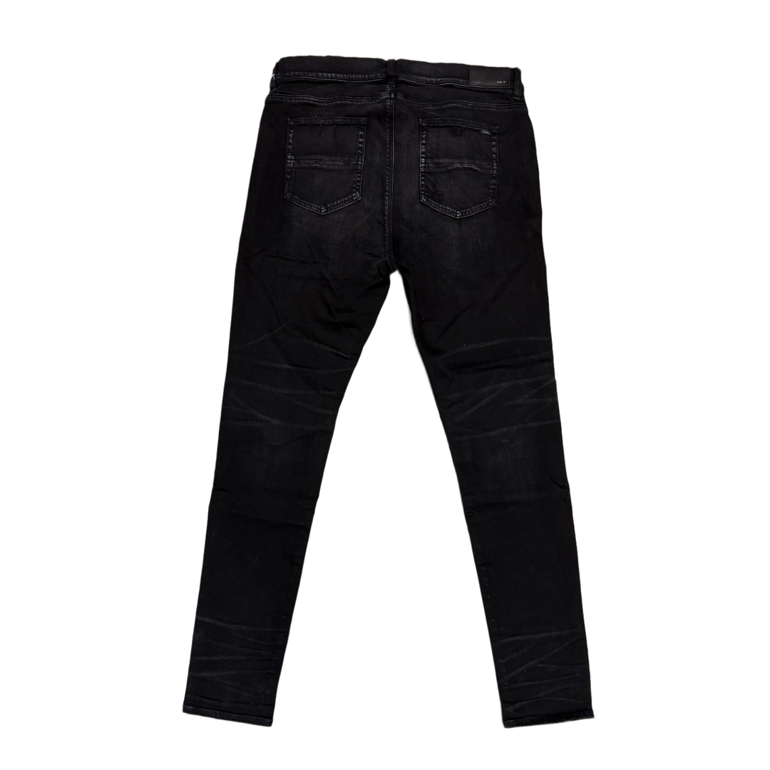 AMIRI 'AGED BLACK CAMO PATCH MX1' JEANS
