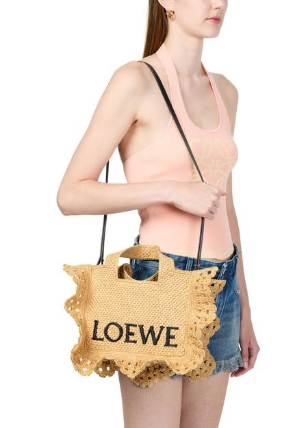 LOEWE Font Ruffles small raffia tote bag - Image 2