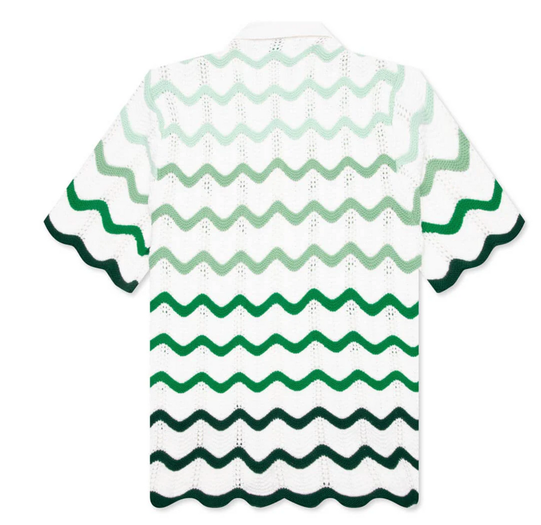 CASABLANCA 'GREEN GRADIENT' WAVE KNIT SHIRT
