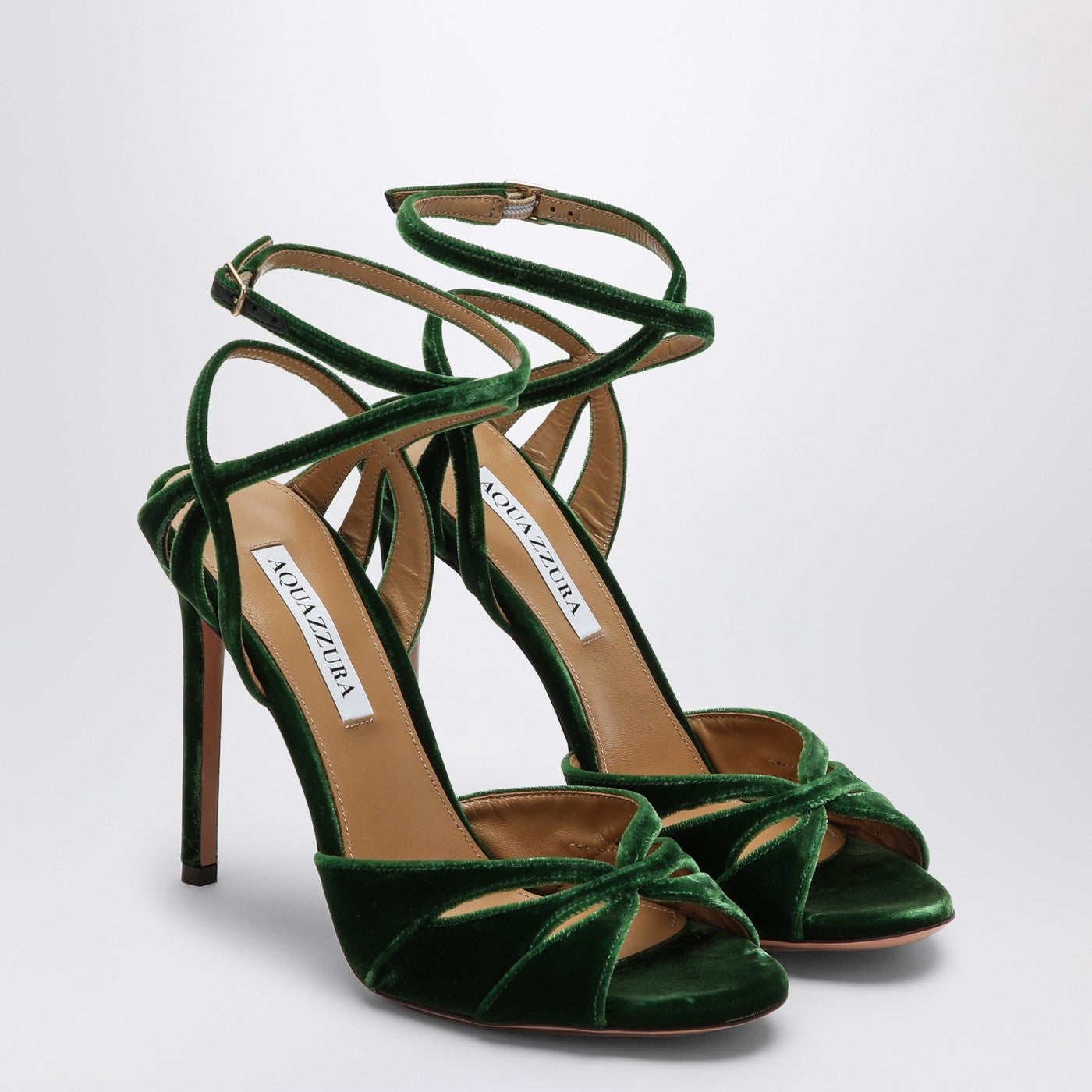 Aquazzura High Green Velvet Sandal - Image 2