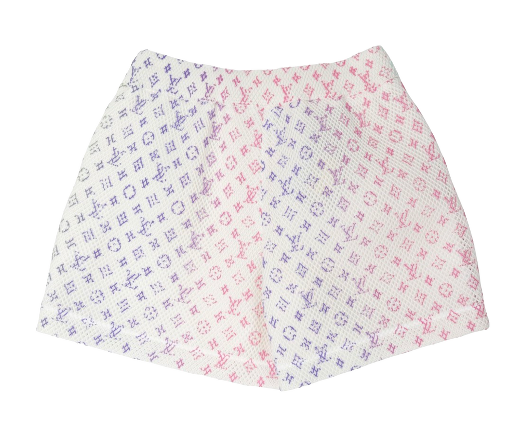 LOUIS VUITTON SS22 "AMEN BREAK" WHITE MESH SHORTS