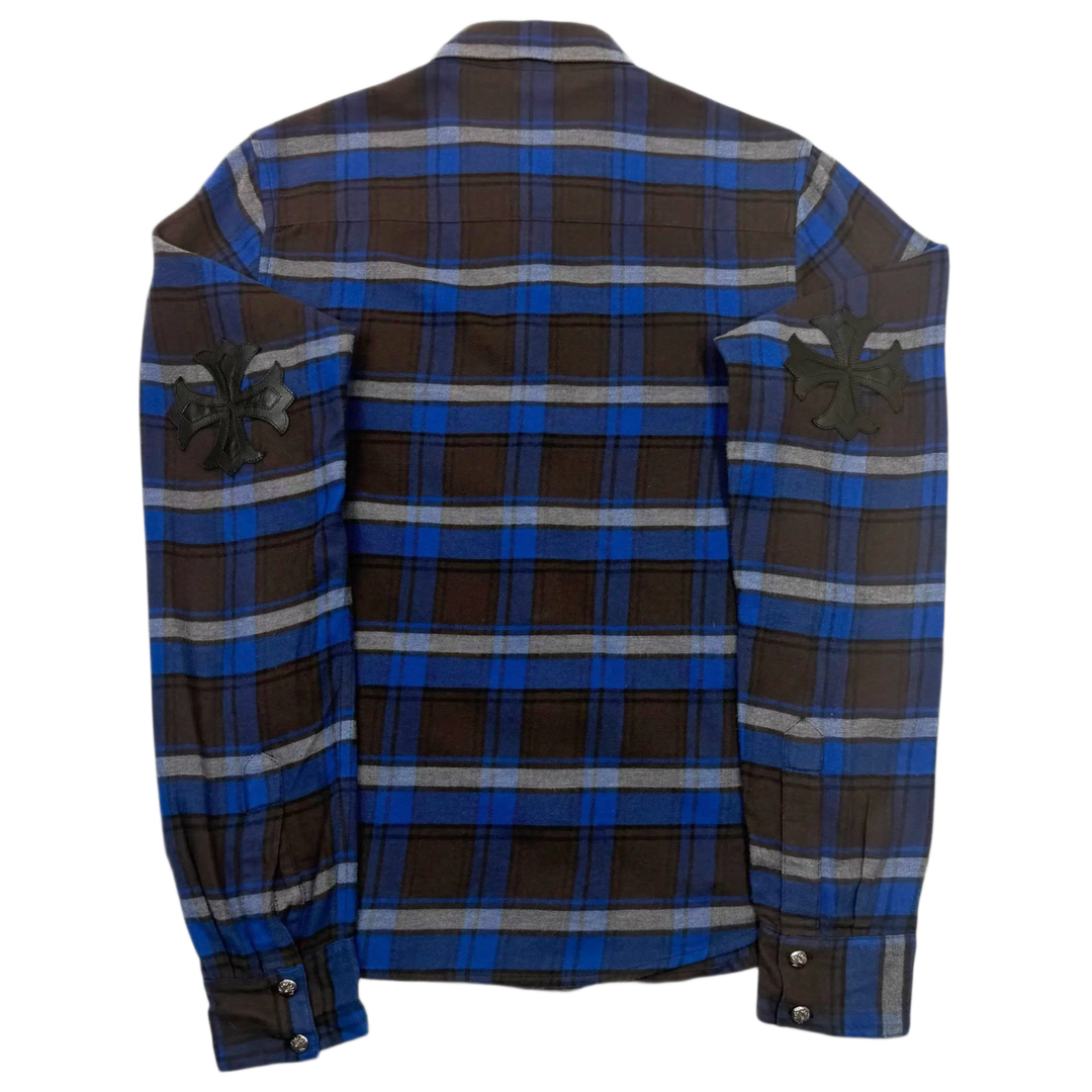 CHROME HEARTS 'BLACK/BLUE' PLUS CROSS PATCH FLANNEL