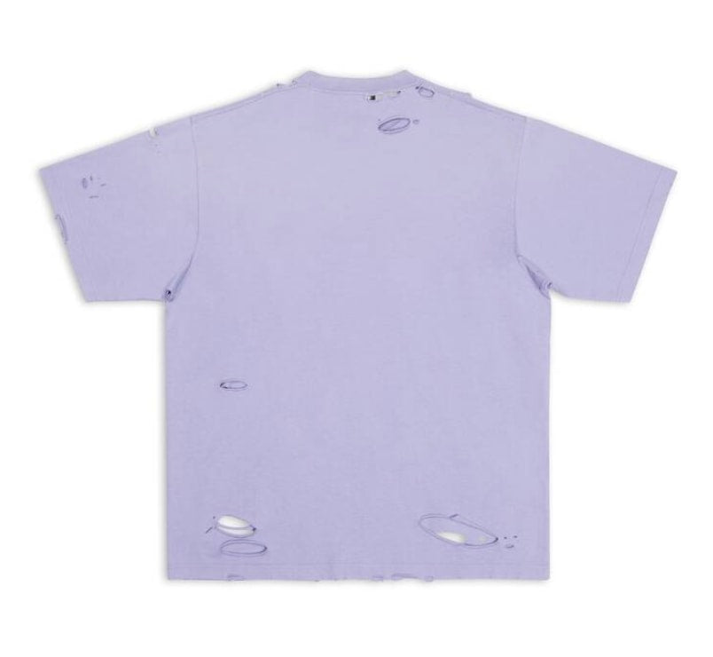 BALENCIAGA 'BOXY' DESTROYED PURPLE TEE