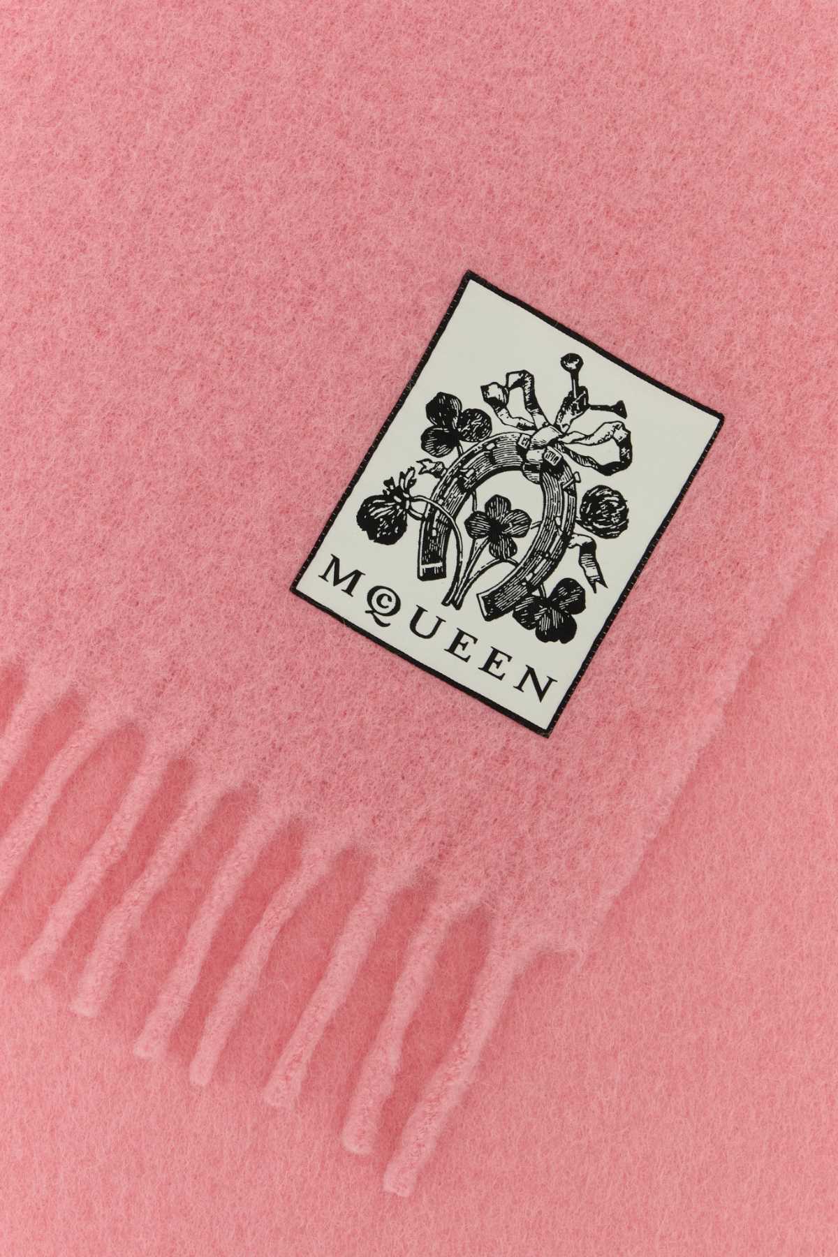Alexander Mcqueen アレクサンダーマックイーンピンクアルパカブレンドスカーフ - Image 2