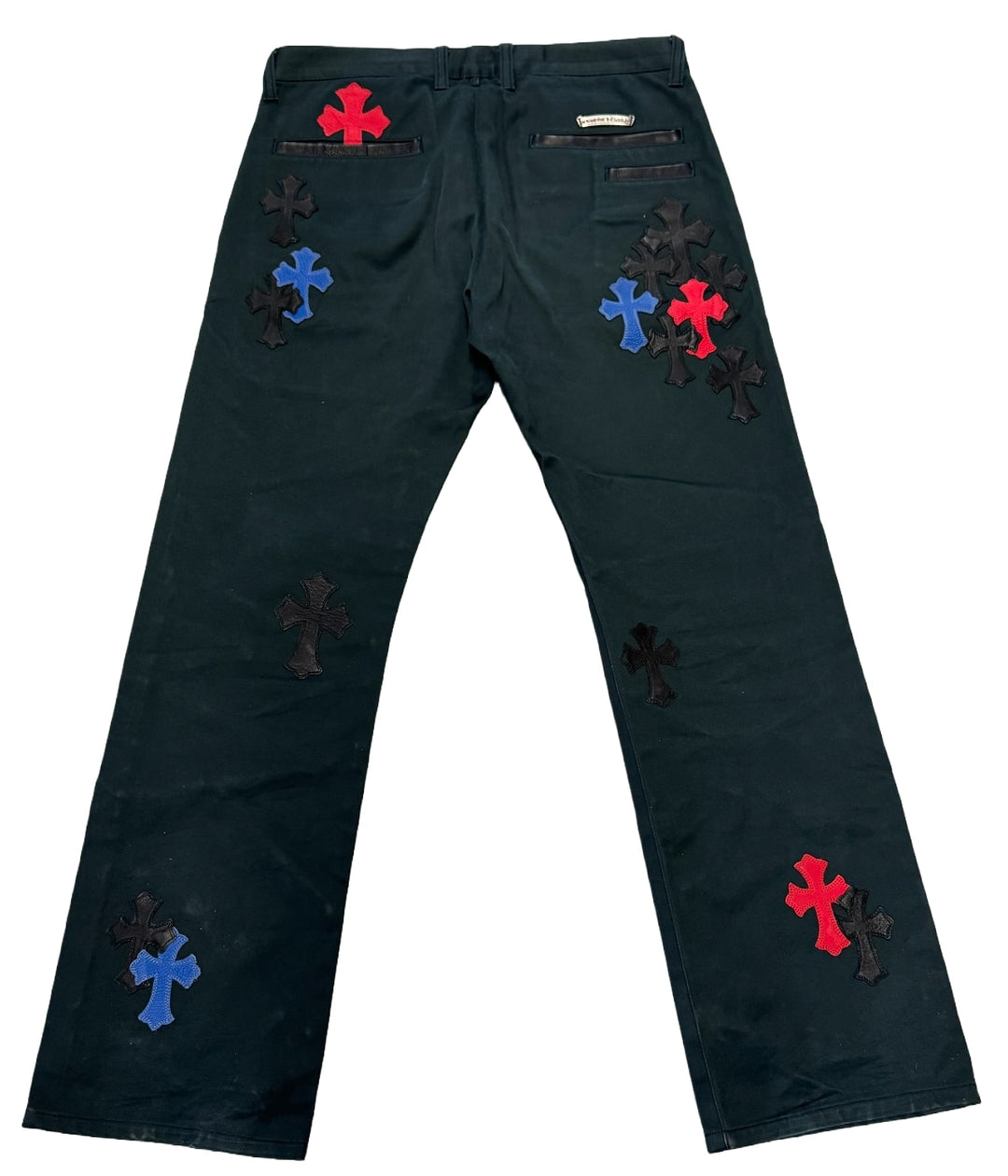 CHROME HEARTS '35 PATCH' BLACK CHINO PANTS