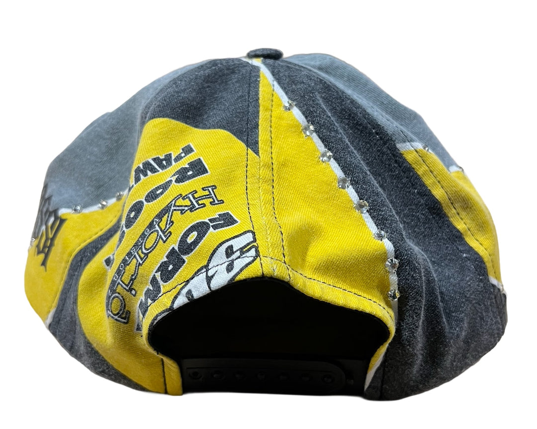 BOSSI 'YELLOW/GREY' FOX RHINESTONE HAT