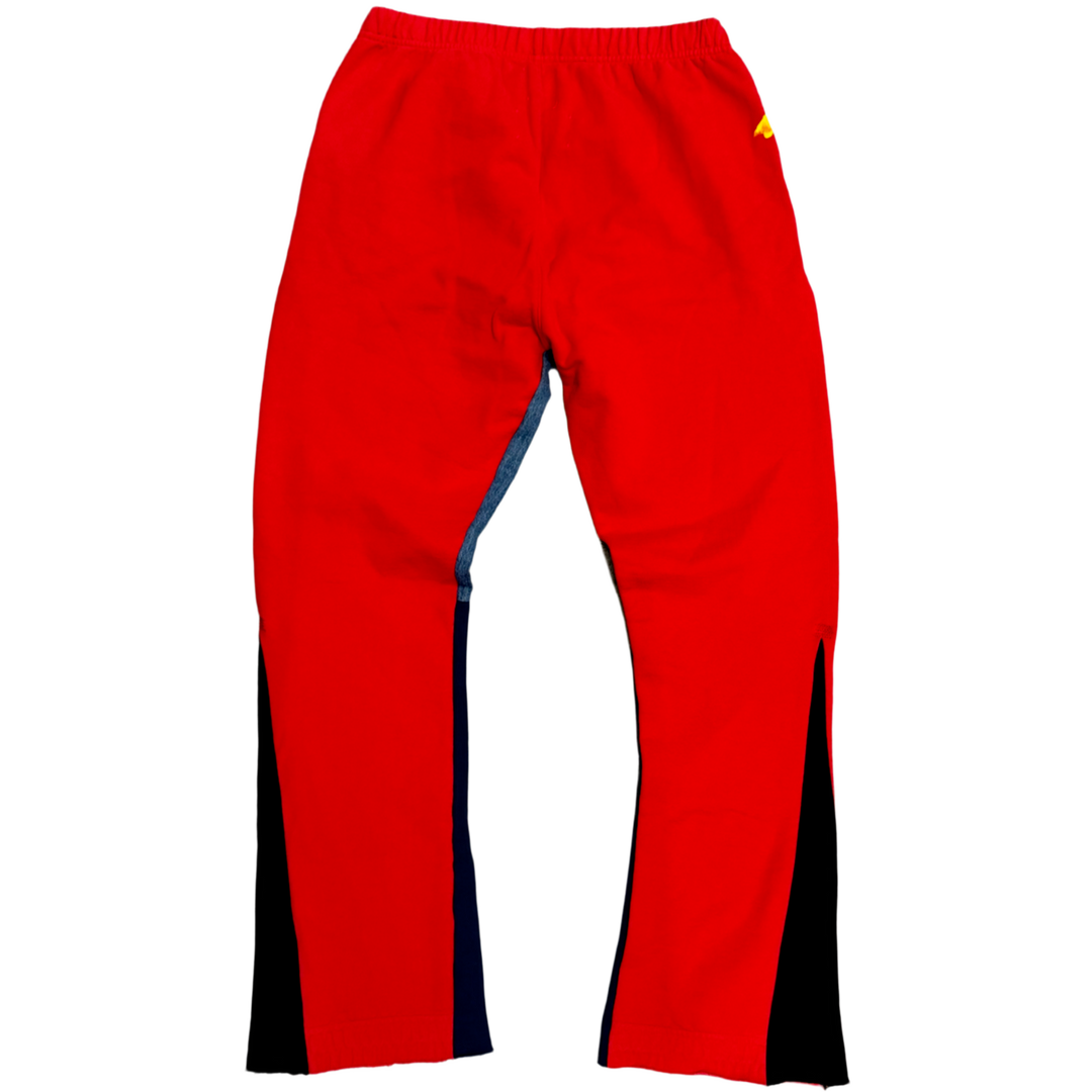GALLERY DEPT. 'RED' FRENCH LOGO PAINT SPLATTER FLARE SWEATPANTS