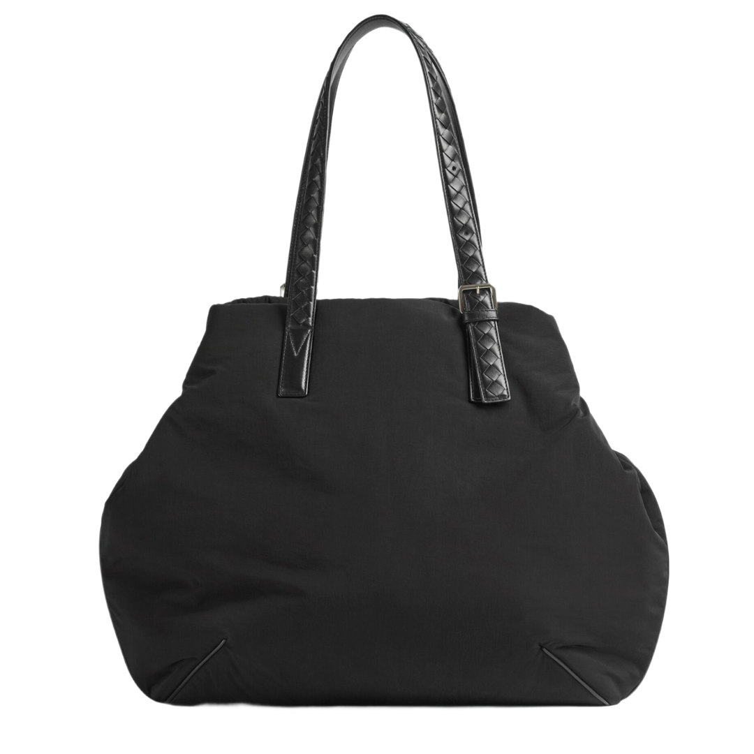 BOTTEGA VENETA 'BLACK' LOGO PATCH TOTE BAG