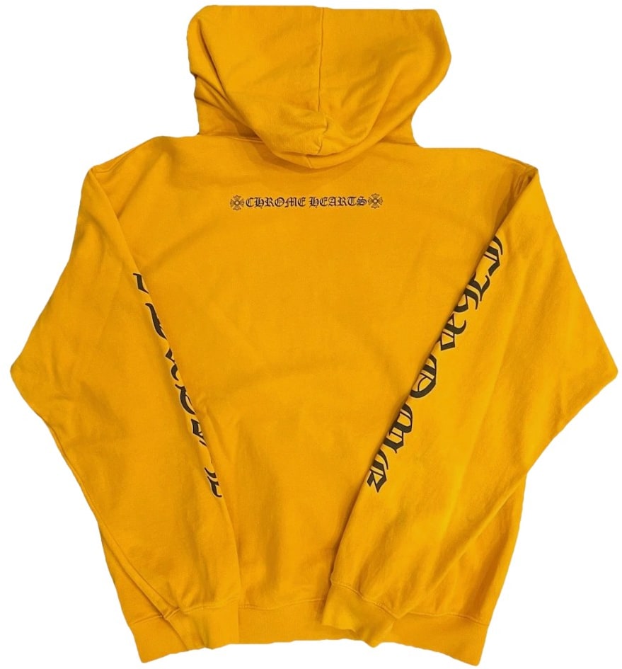 CHROME HEARTS 'YELLOW/BLACK' VERTICAL LOGO HOODIE