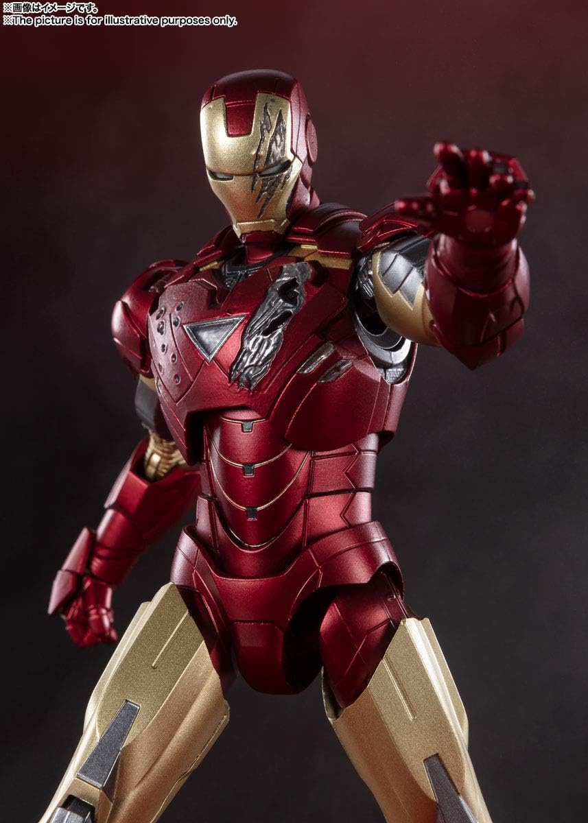 S.H. Figuarts Avengers Iron Man Mark 6-《BATTLE DAMAGE》EDITION - Approx. 5.9 inches (150 mm), PVC & ABS & Die Cast Pre-painted Action Figure