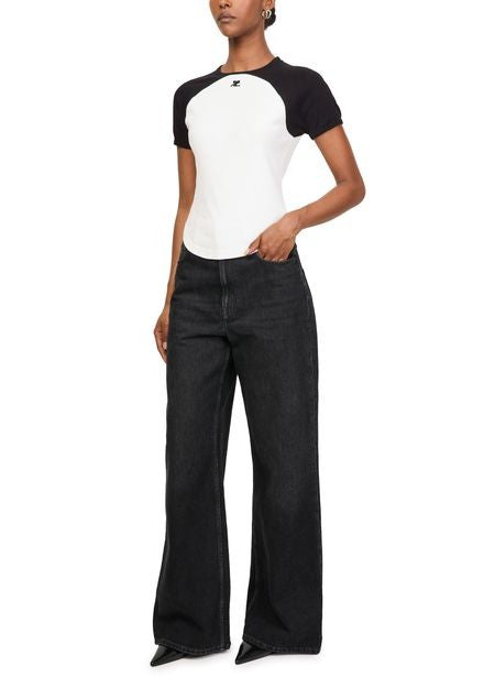 COURREGES Circle contrast t-shirt - Image 2