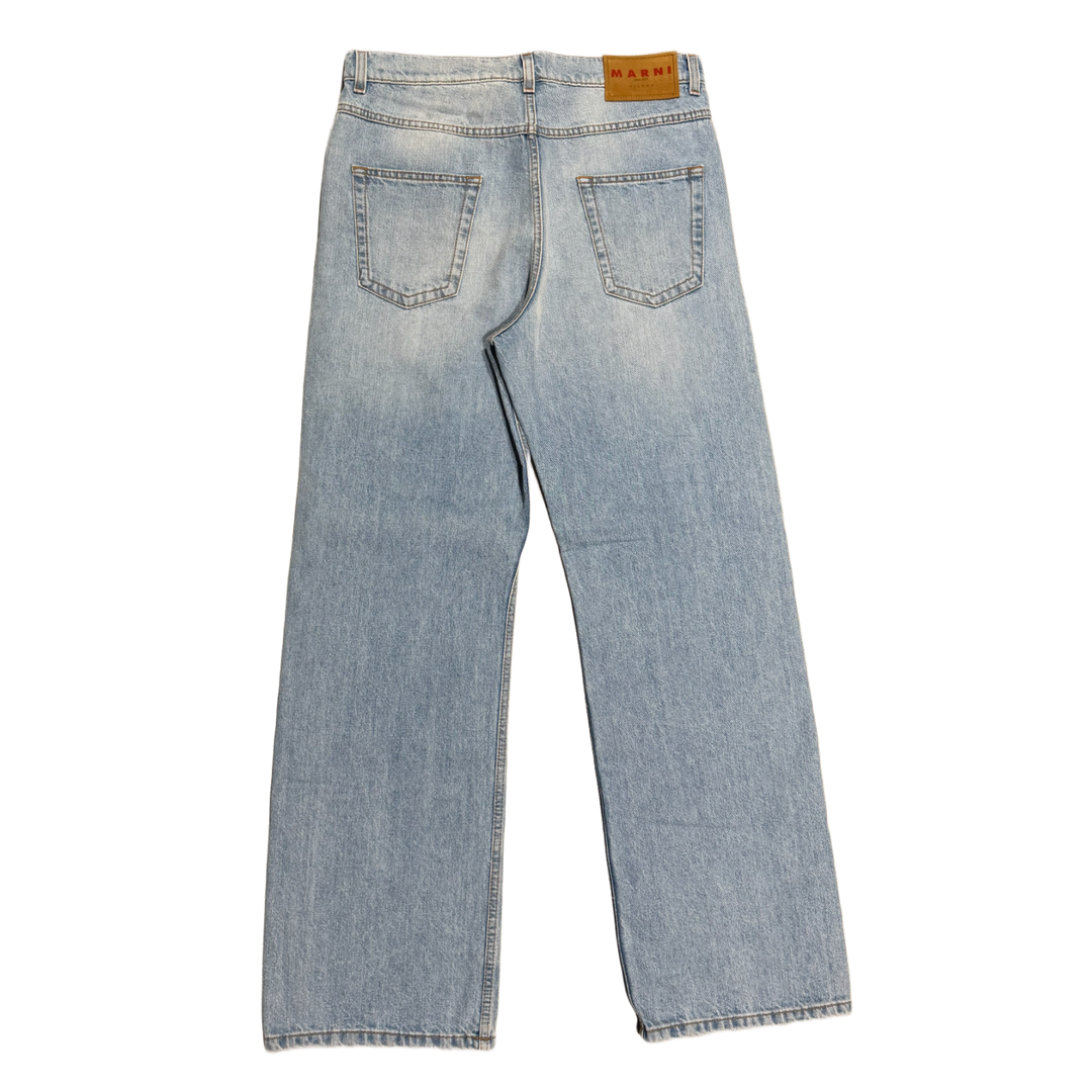 MARNI 'MOHAIR PATCHED' BLUE JEANS