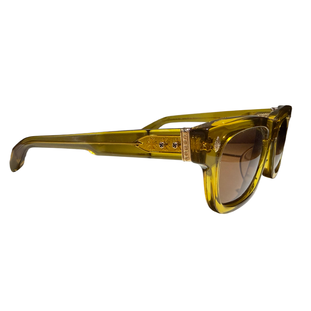CHROME HEARTS 'DICK FITZENER' BROWN TINT MALT SUNGLASSES