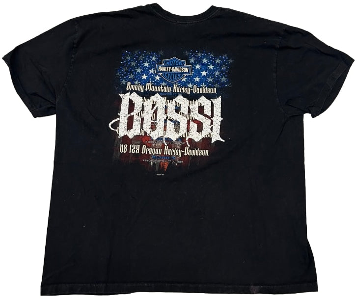 BOSSI 'SMOKEY MOUNTAIN OUTPOST' RHINESTONE VINTAGE TEE