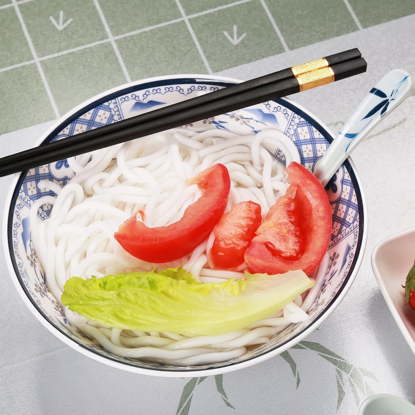 Japanese Ramen Bowl, Instant Ramen Bowl, For Udon, Buckwheat & Noodles, Breakfast, Melamine Material, Soup Bowl, Melamine Ramen Bowl, Plastic Ramen Bowl, Soup Bowl (Color: A-3 sets/White, Size: 9in)