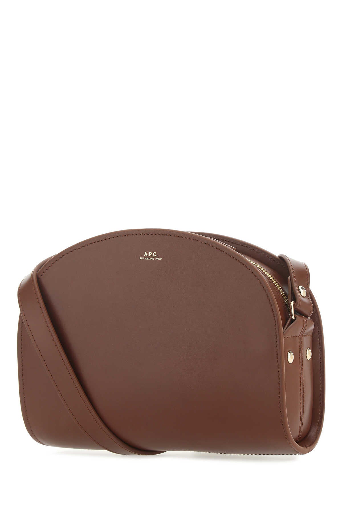 A.p.c. A.P.C.ブラウンレザーデミルーンショルダーバッグ - Image 2
