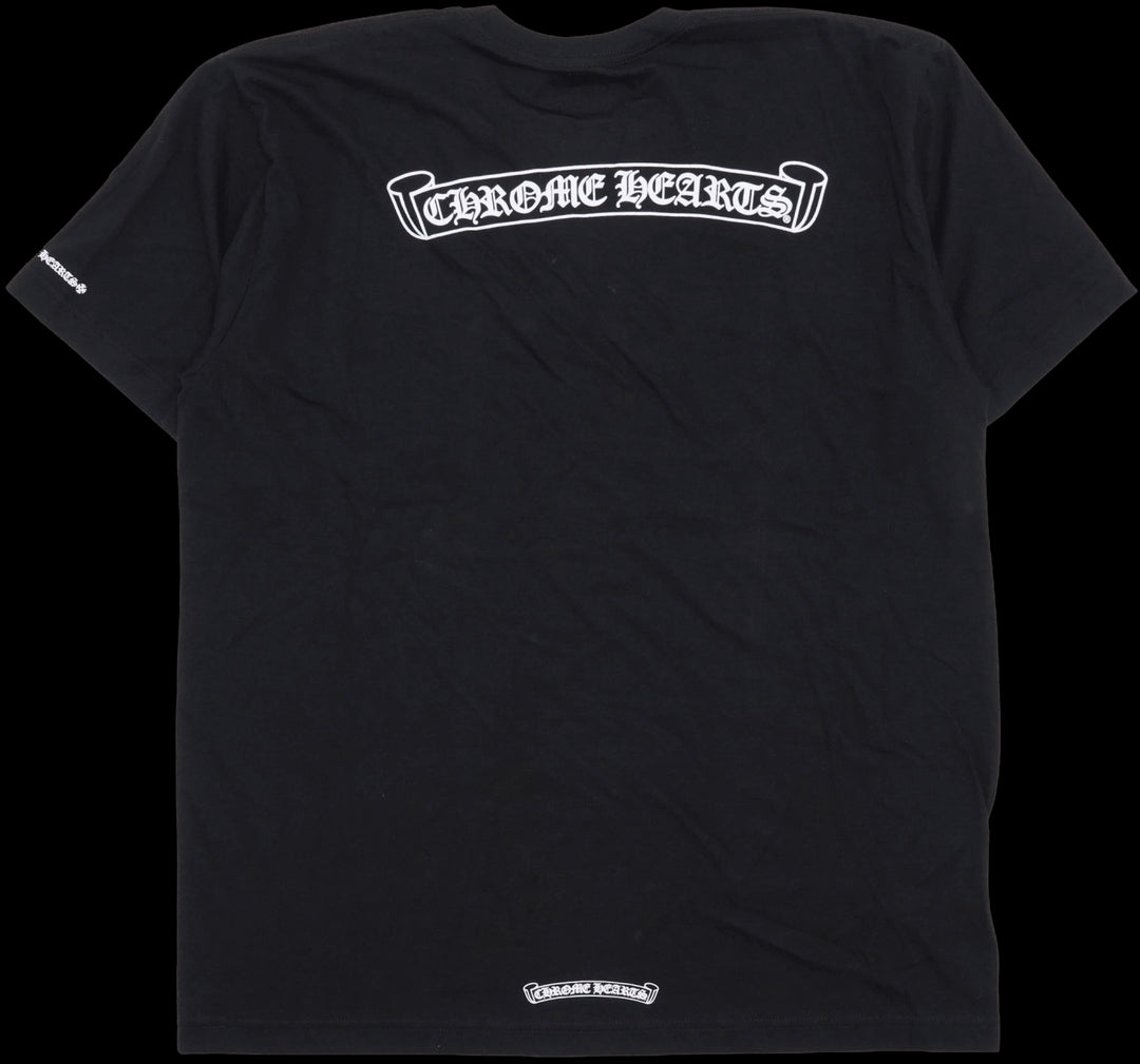 CHROME HEARTS 'BLACK' SCROLL LOGO POCKET TEE