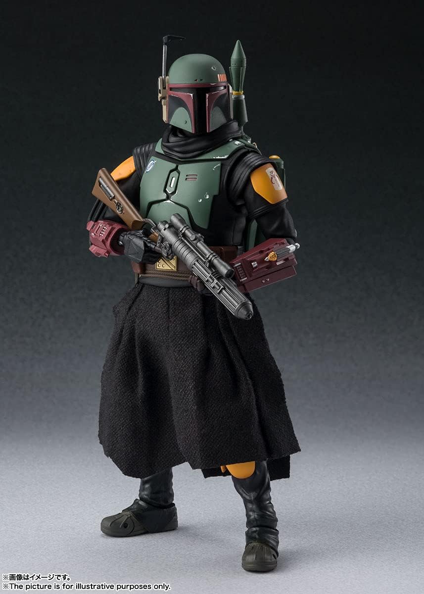 S.H. Figuarts Star Wars The Mandalorian Boba Fett, Approx. 6.1 inches (155 mm), ABS & PVC & Fabric, Pre-painted Action Figure