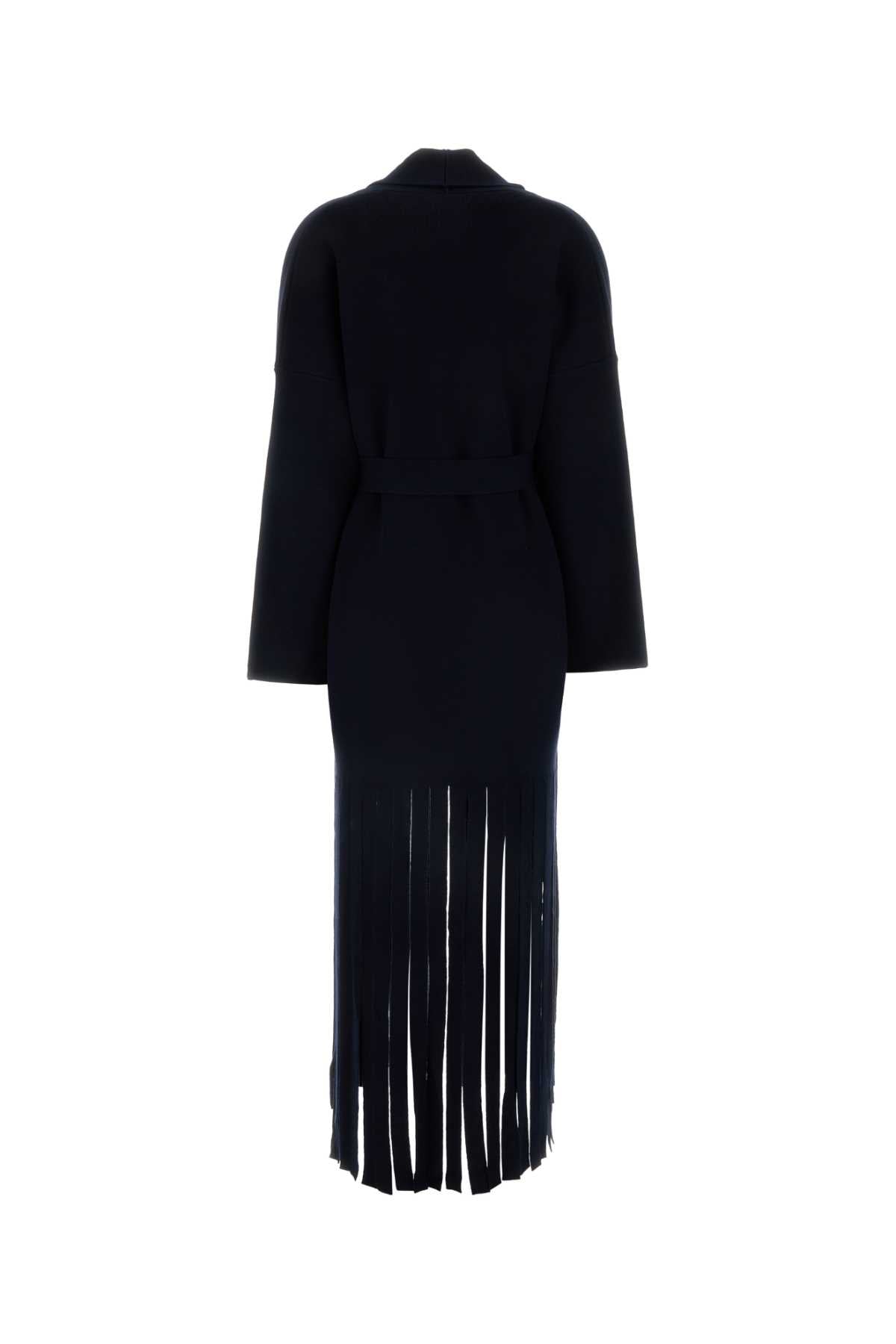 Alanui アラヌイミッドナイトブルーウールブレンドエレクトリックフリンジコート - Image 2