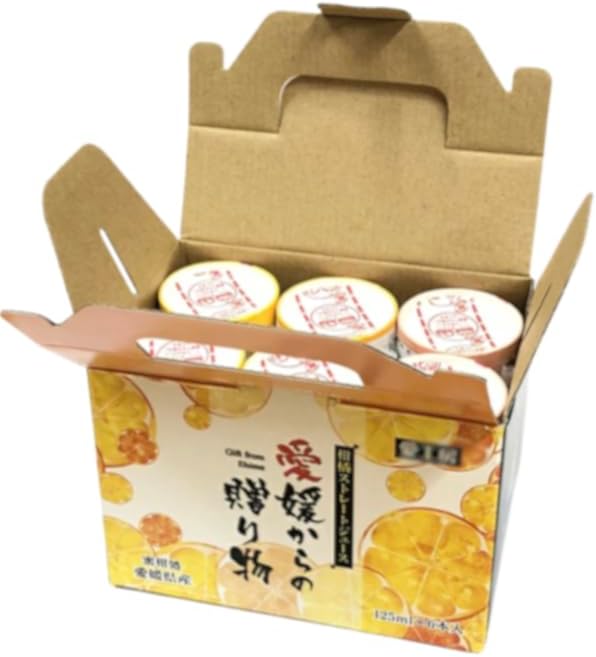 Ehime Prefecture Citrus Juice Drinking Comparison Set, Mandarin / Bonkan / Kawachi Citrus Citrus Juice, Straight Juice, 4.2 fl oz (125 ml) x 6, Gift Box Included