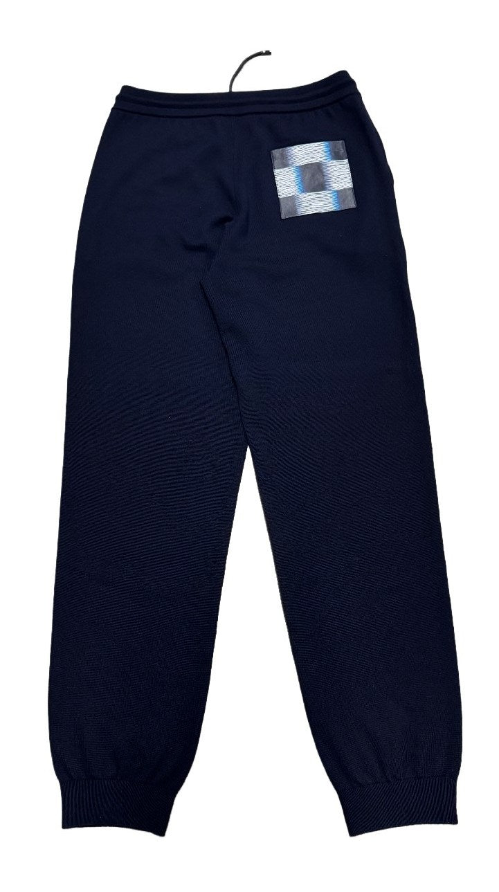 LOUIS VUITTON WOOL LEATHER-TRIMMED JOGPANTS